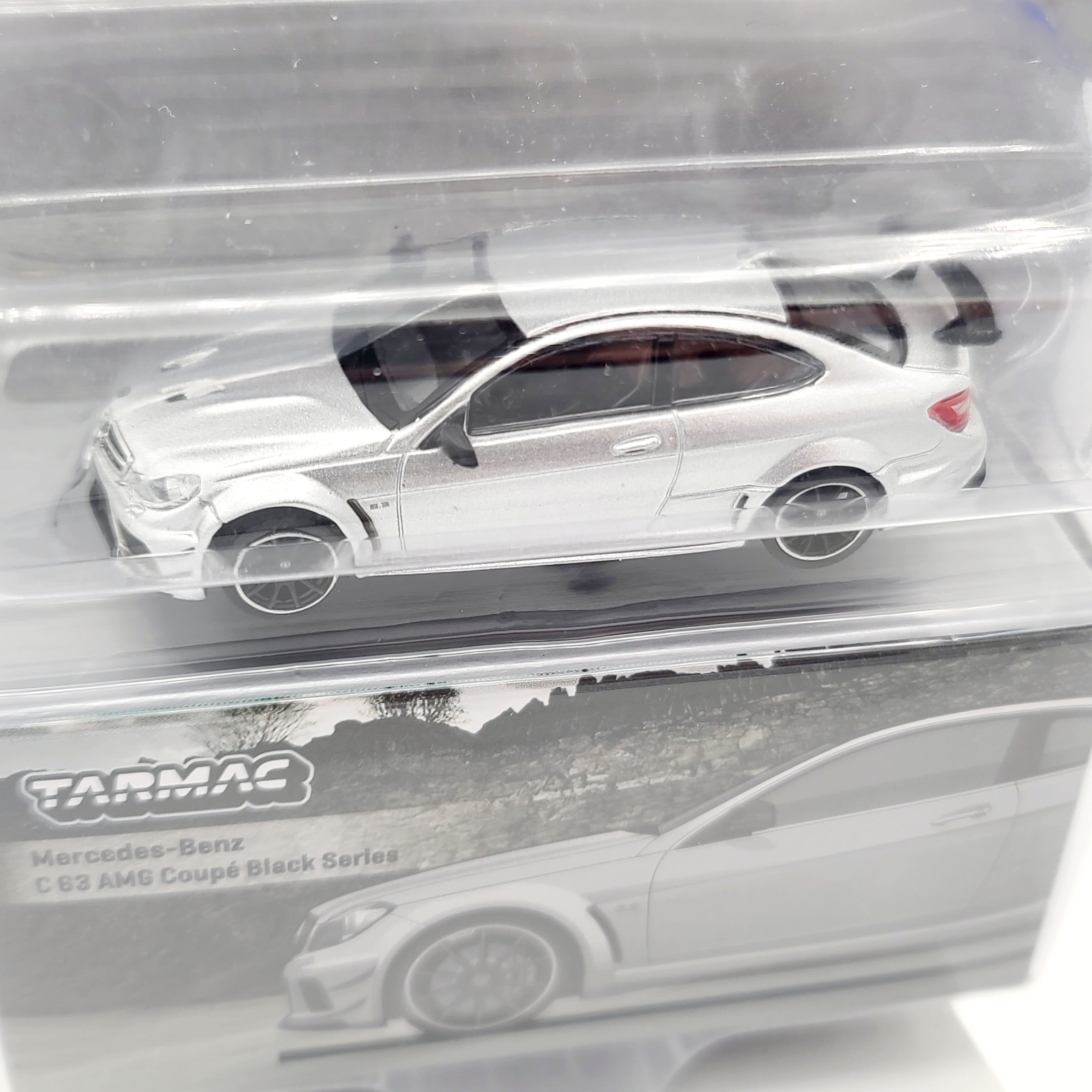 Tarmac Works Mercedes-Benz C63 AMG Coupe Black Series - 1:64, Silver (2025 Global64 - MiJo Exclusives - Limited Edition)
